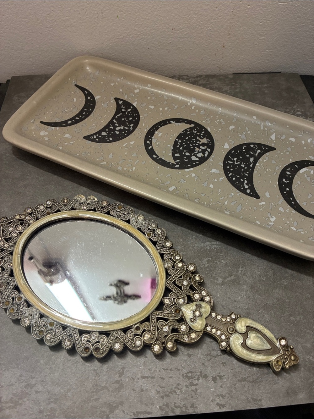 Decorative Moon Phase Tray - Mirror